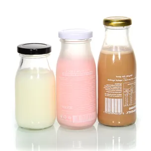 Tùy chỉnh 250ml 500ml 1 lít nước trái cây nước giải khát sữa chai cà phê uống lạnh lấy đi nước trái cây chai thủy tinh với nắp