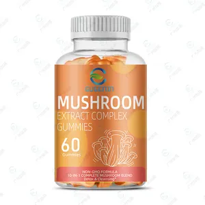 sugar free gummies 60 Vegan Cordyceps Reishi & Lions Mane Mushroom Gummies Organic Nootropic Brain Supplement for Humans