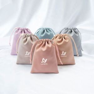 <b>Personal</b> Custom Luxury Velvet Satin Silk Screen Printed Jewelry Perfume Lipstick Packaging <b>Bags</b> Drawstring Pouch <b>Gift</b> - Product Image 1