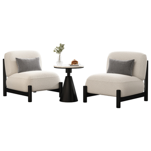 Fauteuil moderne en bois massif, chaise d'appoint rembourrée, siège confortable pour salon, chambre à coucher, hôtel - Product Image 5