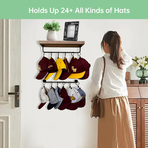 Youlike mural en bois casquettes de Baseball organisateur chapeau stockage crochet organisateur support support pour placard chambre entrée - Product Image 3