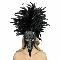 Ornement facial en plumes naturelles colorées, accessoires amusants pour cosplay, filles, adultes, Mardi Gras, carnaval vénitien, décoration pour spectacle de danse