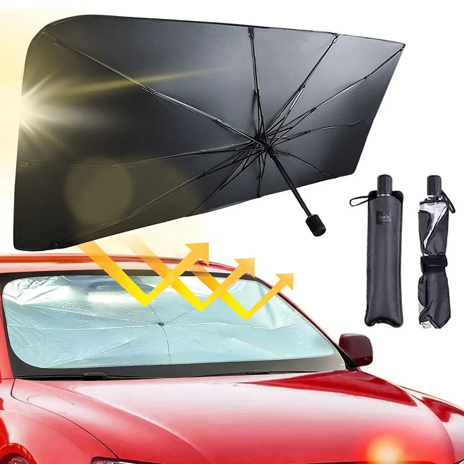 OEM للسيارات مصد شمسي للزجاج الامامي للسيارات، مظلة ومظلة شمسية قابلة للطي، متوافقة مع معظم مظلات المناورات فوق البنفسجية في نوافذ السيارات