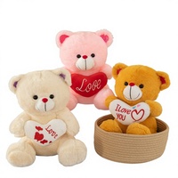 Peluche Ours Amoureux Saint-Valentin Rembourrée avec Coussin Cœur en Coton PP Brodé Jouet Réconfortant Toy Story JINTUO