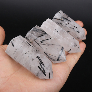 Vente en gros de cristaux de tourmaline naturelle, tourmaline noire, quartz rutile poli, style Feng Shui à des fins décoratives - Product Image 6