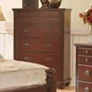 Ensemble de meubles de chambre traditionnel brun foncé - Lit avec cadre en bois, commode avec miroir, table de chevet, ensembles de chambre - Product Image 4