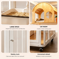Enclos vertical haut pour chat avec vue transparente sur toutes les faces, maison décorative en bois pour chat, villa de luxe étroite pour chats d'intérieur