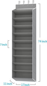 Foldable Over-the-Door <b>Shoe</b> Organizer with Large Deep Pockets Narrow <b>Shoe</b> Rack for Closet Use for Boots <b>Storage</b> - Product Image 2