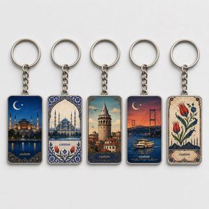 Llaveros Personalizados de Alta Calidad con Diseño de Lugares Emblemáticos de Estambul, Estilo Turco, Recuerdo de Viaje - Product Image 1