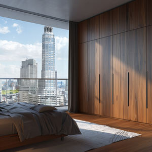 Armario Pequeño de Madera Maciza, Diseño Compacto Independiente, Estructura de Madera Impermeable para Espacios Pequeños en el Dormitorio - Product Image 3