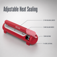 Scelleuse Thermique Électrique à Impulsions 125W Portable pour Sacs Plastiques, Longueur de Scellage 21cm, Largeur 5mm, ABS, Faible Bruit, Scelleuse Alimentaire Domestique