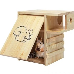 Nouvelle Niche en <span class=keywords><strong>Bois</strong></span> pour Écureuils, Forme de Pomme de Pin, à Suspendre en Extérieur, pour Hamsters, Habitat d'Élevage Animal, Boîte en <span class=keywords><strong>Bois</strong></span> Massif - Product Image 5