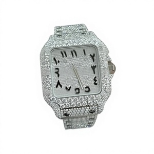 Relojes de Lujo con Esfera Cuadrada de Cristal, Mecánicos, de Acero Inoxidable, con Moissanita VVS, Cierre de Pulsera, Probador de Diamantes, Estilo Hip Hop - Product Image 1