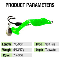 9g 13g 17g leurres de pêche grenouille leurres de pêche avec double hameçons pointus appâts Simulation grenouille tête de serpent leurres