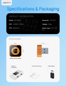 <span class=keywords><strong>MP</strong></span> 02 - Adaptador Inalámbrico 4 en 1 para Coche, <span class=keywords><strong>Convertidor</strong></span> Portátil con Carplay, Android Auto, Mirrorlink y USB Airplay - Product Image 5