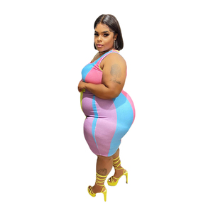 Moda all'ingrosso Plus Size abbigliamento donna Casual Top e pantaloni <span class=keywords><strong>estate</strong></span> Plus Size 2 pezzi Set donna - Product Image 3