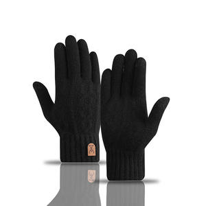 2 paires de gants thermiques d'hiver avec doublure en polaire Birdseye, tricotés, extensibles, chauds, compatibles avec les écrans tactiles, détection par aiguille A06-23 - Product Image 2