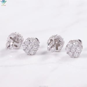 Hot Selling 925 <b>Silver</b> Flower Ear Studs Cluster GRA Certified Screw <b>Back</b> for Men and Women Gold Plated Moissanite <b>earring</b> - Product Image 6