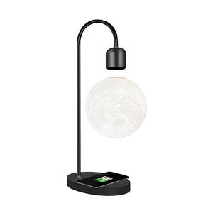 Lámparas de Noche con Forma de Luna Nueva, Lámpara de Levitación Magnética con Carga Inalámbrica para Teléfono Móvil, Luces Decorativas para Mesa de Noche, Dormitorio, Escritorio - Product Image 1
