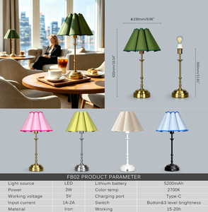 Lampada da <span class=keywords><strong>Tavolo</strong></span> Ricaricabile in Metallo di Alta Qualità, Lampada Wireless Creativa in Metallo, Lampada da <span class=keywords><strong>Tavolo</strong></span> in Tessuto per Studio e Camera da Letto - Product Image 6