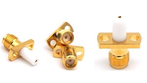 Lwmc <span class=keywords><strong>SMA</strong></span> nữ gắn kết <span class=keywords><strong>2</strong></span> lỗ bài thiết bị đầu cuối RF kết nối đồng trục Adapter đồng thau vàng-platded RF Coaxial kết nối - Product Image 5