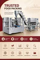 Machine de remplissage et de scellage rotative automatique pour sachets préformés Doypack de liquides, idéale pour la sauce curry, le détergent, et les emballages grand volume prêts à l'emploi.