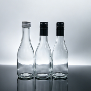 Bottiglia di Vino in Vetro Verde Mini <span class=keywords><strong>Borgogna</strong></span> da 187ml con Tappo a Vite Decorativo per Alcolici - Product Image 2