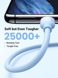 <span class=keywords><strong>UGREEN</strong></span>-Câble USBC vers USBC <span class=keywords><strong>PD</strong></span> 100W USB C, câble de charge rapide 5A Type C, câble de données en silicone, blanc bleu, cordon de 1.5m - Product Image 3