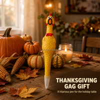 Poulet en caoutchouc qui couine, jouet anti-stress, jouet sensoriel en vinyle souple, dinde qui couine, cadeau de fête, cadeaux de Thanksgiving pour enfants