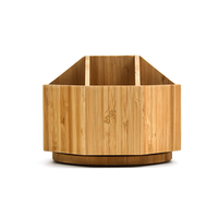 WDF haute qualité simple bureau porte-crayon en bois plateaux rustique bois papeterie organisateur bambou porte-stylo pour bureau