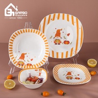 Ensemble de Plats en Verre Créatifs avec Motif Halloween, Aspect Céramique, Vaisselle pour Fêtes, Maison et Restaurant