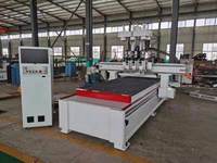 Machine CNC pneumatique HSR pour le travail du bois, 3 axes, 4 têtes, 2040, Syntec RichAuto, broche 6KW, pour la sculpture de panneaux de porte en MDF