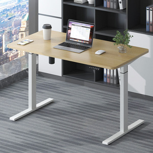 Escritorio de pie eléctrico blanco moderno duradero, construcción de madera y acero ajustable en altura para mesa de ordenador portátil de oficina y dormitorio - Product Image 2