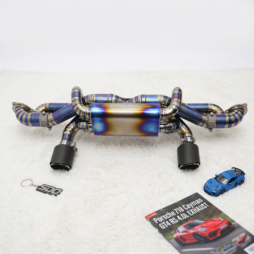 VantaFlow High Performance Titanium Catback Exhaust for Porsche 718 Cayman GT4 RS 4.0L 2022-2026 Vacuum Valve Control with Muffler