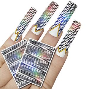 Tatuaggio autoadesivo decorazioni fai-da-te avvolge decalcomanie per acqua adesivi per Nail Art adesivi per stagnola di trasferimento adesivi per unghie metallici adesivi per unghie con serpente - Product Image 1