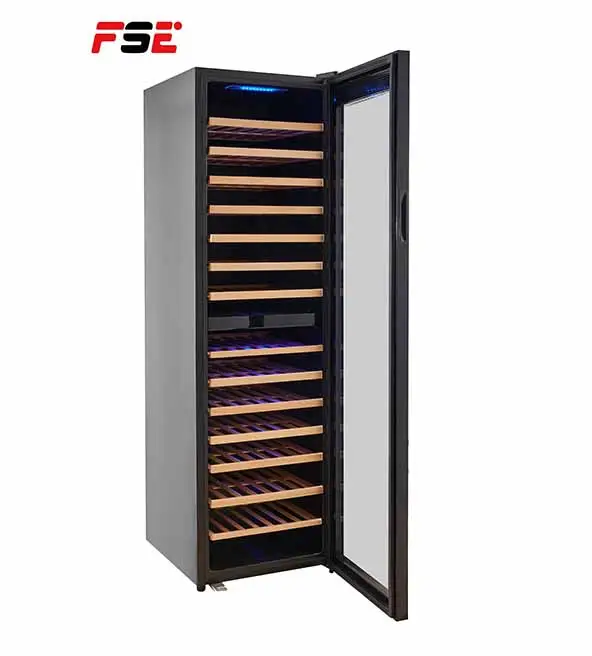 Refrigerador comercial de 280L, refrigerador de almacenamiento de vino de doble zona, nevera, 108 botellas, Bar, Armarios con estantes de acero inoxidable