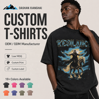 Camiseta Streetwear con Efecto Ácido, Camisetas con Estampado Oversize, Unisex, Venta al Por Mayor, Camisetas de Algodón Liso de Alta Calidad, Personalizadas con DTG
