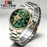 Montre mécanique automatique de luxe TEVISE avec tourbillon, montres personnalisées avec logo, étanches, pour hommes, Relojes Personalizados