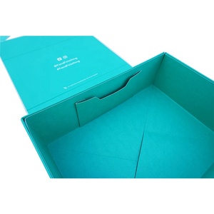 customized logo luxury cardboard folding gift box with ribbon