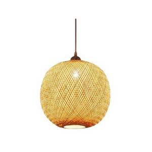 โคมไฟแขวนทรงกลมทำจากไม้ไผ่ ขนาด 30 ซม. 40 ซม. 50 ซม. 60 ซม. หลอดไฟ LED E27 สำหรับห้องน้ำชา บันได ห้องสไตล์เซน บ้าน ร้านอาหาร - Product Image 2