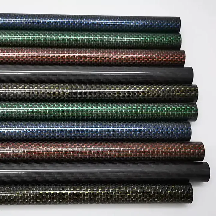 3K Twill Plain Pattern Roll Wrapped Pole Carbon Fiber Tube 15mm 20mm 12mm 10mm 8mm ID 1 meter 2 meters Carbon Wrapped Tube