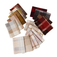 Bufanda de Lana Merino a Cuadros para Hombre, Venta al por Mayor de Fábrica de Mongolia Interior, Reversible y Transpirable, Duradera y Larga