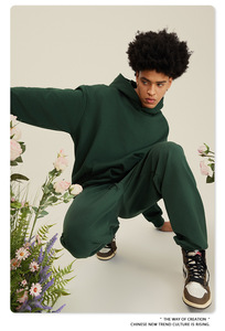 Sweat-shirt à capuche surdimensionné en polyester/coton unisexe, personnalisable avec broderie OEM, col numérique, pour hommes. - Product Image 5