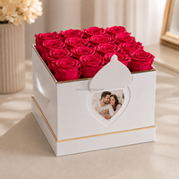 Boîte Cadeau Personnalisée de Luxe pour la Fête des Mères, Vente en Gros de Roses Éternelles Stabilisées, Immortelles, Infinies, Préservées pour Toujours