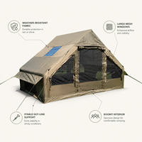 Carpa Inflable Bushcraft Wilderness Airbeam de Seis Metros Cuadrados, Verde Bosque, Oxford 300D, Refugio para Exteriores, Montaje Rápido, 15 kg, Venta al Por Mayor