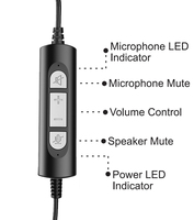 Headset telepon pusat panggilan Usb, Headset Bisnis pusat panggilan profesional dengan mikrofon