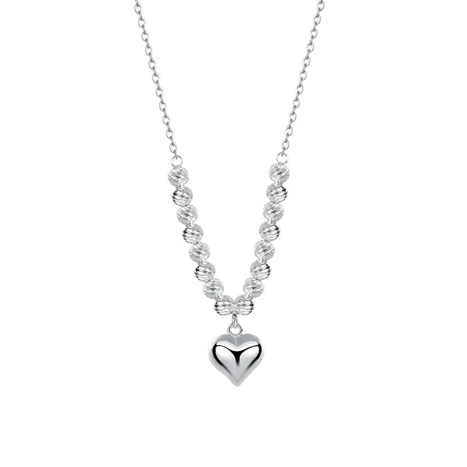 Diseño de moda corazón amor Original plata esterlina deslumbrante luciérnaga collar mujeres Premium Sense s925 Collar de plata hueso joyería