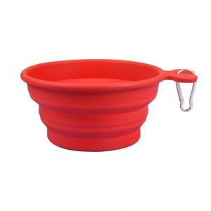 Custom Logo Outdoor Folding Silicone Pet Dog Bowl Hanging Hole Promotional for Indoor/Outdoor Cat Dog Food Use Promotions - Product Image 4