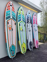 Planche à pagaie gonflable de couleur bleu-vert, en PVC et EVA durable, antidérapante, avec pompe supérieure pour le surf en eau libre