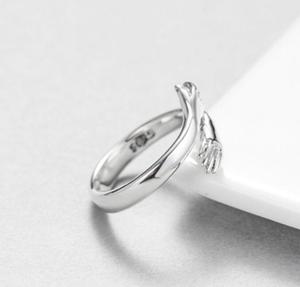 Real Sterling <strong>Silver</strong> S925 Plating Romantic Adjustable <strong>Hug</strong> Finger Band <strong>Ring</strong> for Women Bohemian Style Re-sizable Alloy - Product Image 1